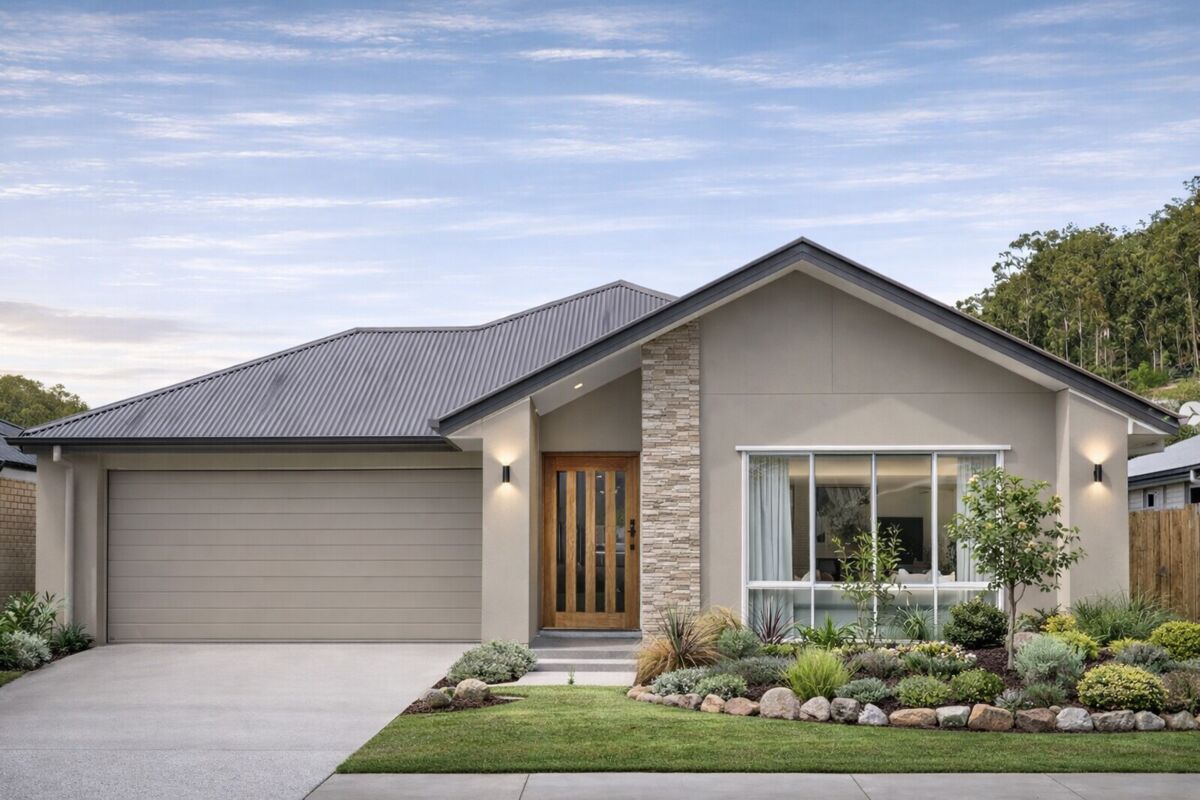 A finished Home Hunters Group home at golden hour